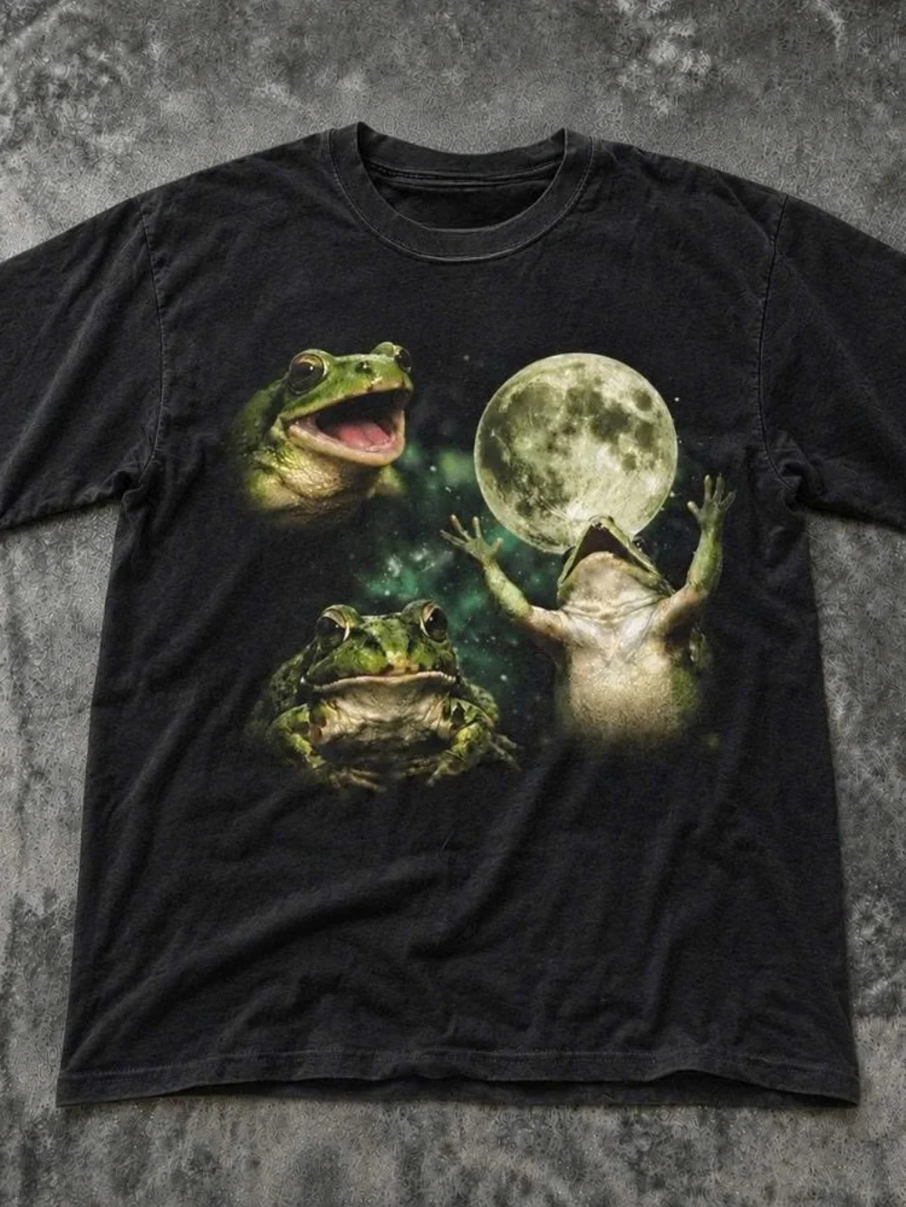 Black Frog Moon Graphic T-Shirt